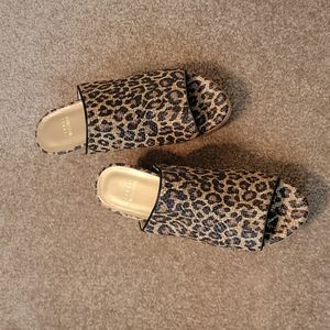 Stuart Weitzman leopard platform slide